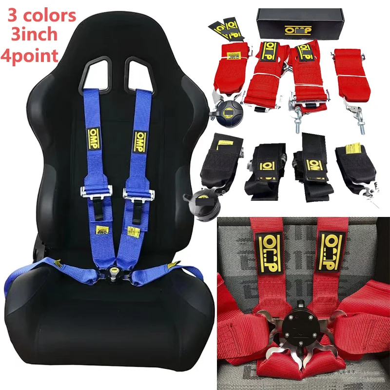 4 point seat belt universal racing car seat belt harness with camlock quick release snap-on 3 inch car harness safety with logo