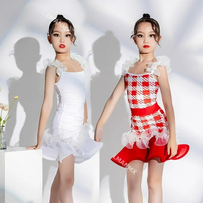 

Latin Dance Dress, Children's Summer Practice Dress, Professional Competition Performance Dress