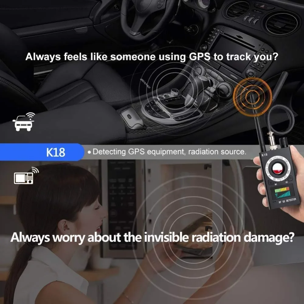 Anti-Spy Detector de câmera escondida, Multi-Function GSM Audio Bug Finder, GPS RF Signal, Spy Things Hacking Divice Detector, Profissional
