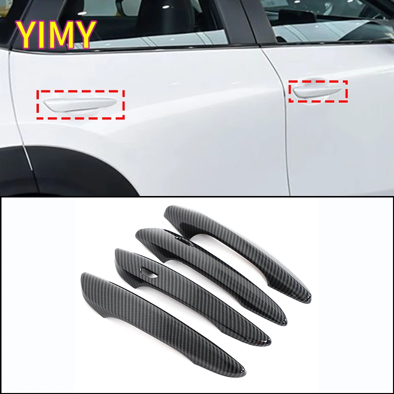

4x ABS plastic carbon fiber Car Door Handle Protective Protective Suitable for Mazda CX30 CX-30 2020-2024 Car Accessories