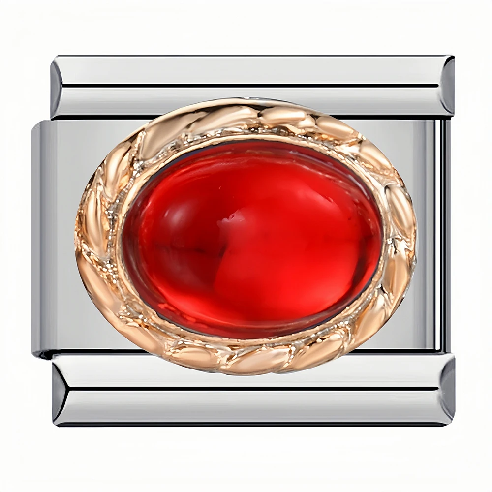 Bunte Zirkonia-Modulare Anhänger mit Geburtssteinen, passend für 9-mm-Armbänder, Edelstahlschmuck, DIY-Geschenke – Detail 7
