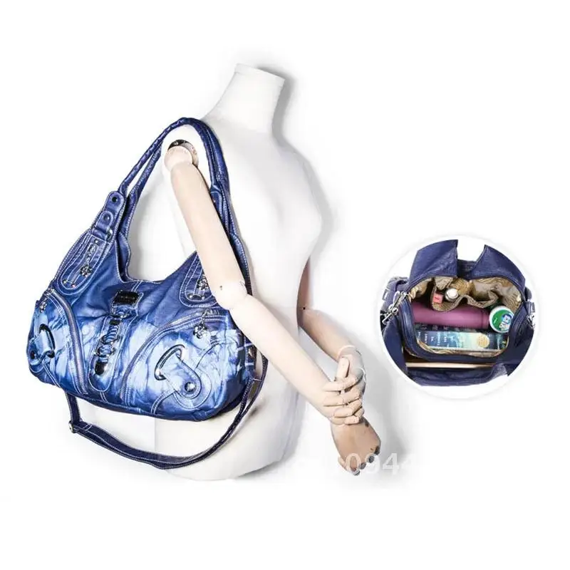 

New Women Multi Pocket Luxury Soft Leather Shoulder Bags Large Capacity Shopping Crossbody Hobo Bags European Brand Tote Handbag