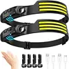 COB LED Headlamp Induction Head Lamp Built-in Battery USB Rechargeable Head Flashlight Outdoor Camping Fishing Sensor Headlight 1