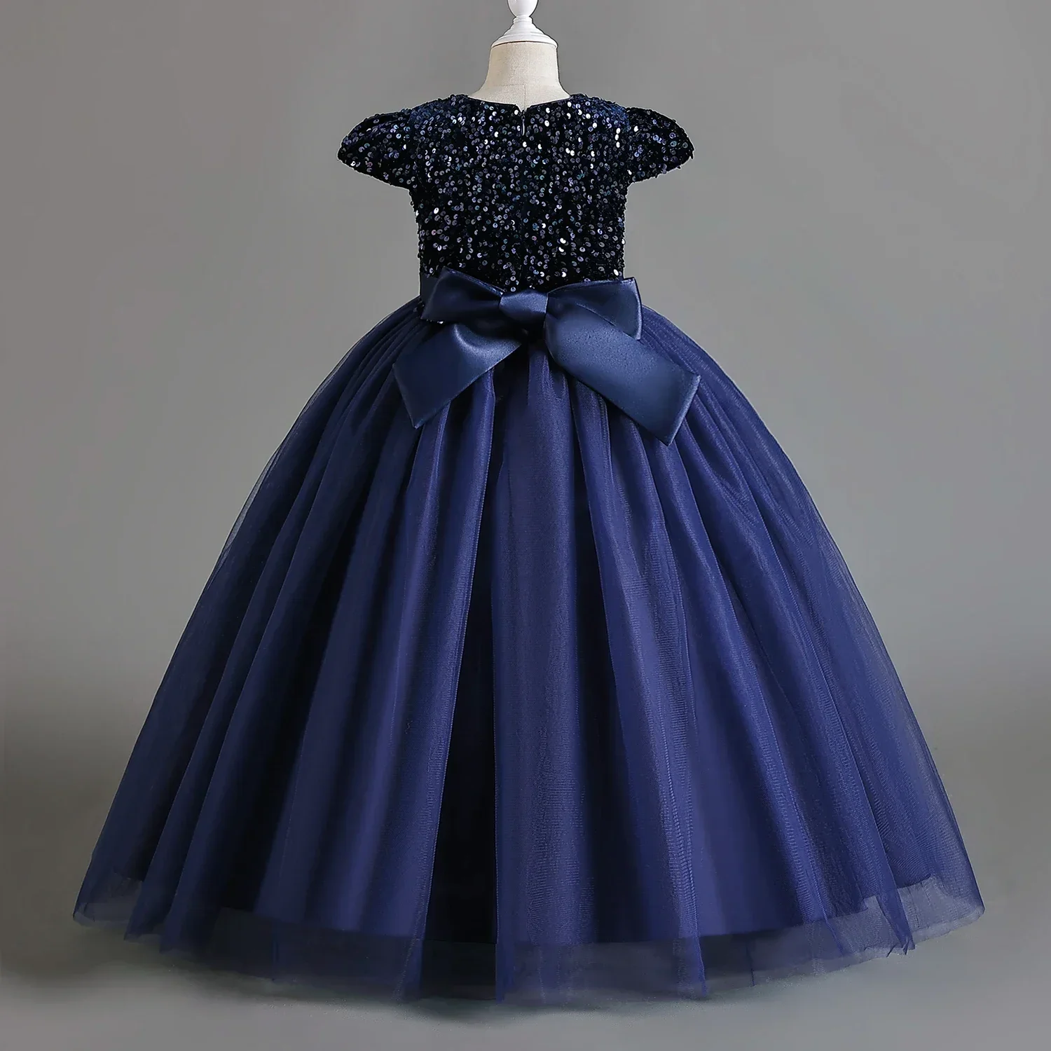 Vestidos para niñas, vestidos largos de princesa con lentejuelas para dama de honor, vestidos elegantes de flores para niñas, Vestido Formal de noche de boda de 5 a 10 y 14 años