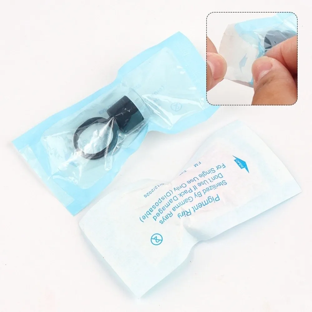 With Sponge Disposable Ring Cup No Divider Black/Pink Permanent Makeup Ink Cups Individually Package Medium Holder