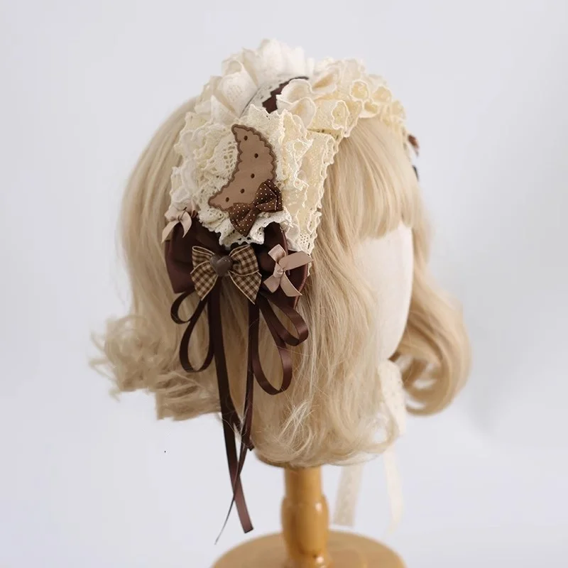 Original Handmade Mint Chocolate Lolita Hair Clip Paper Cup Cake Small Bow Hairband DIY Sweet Biscuit Hair Accessory