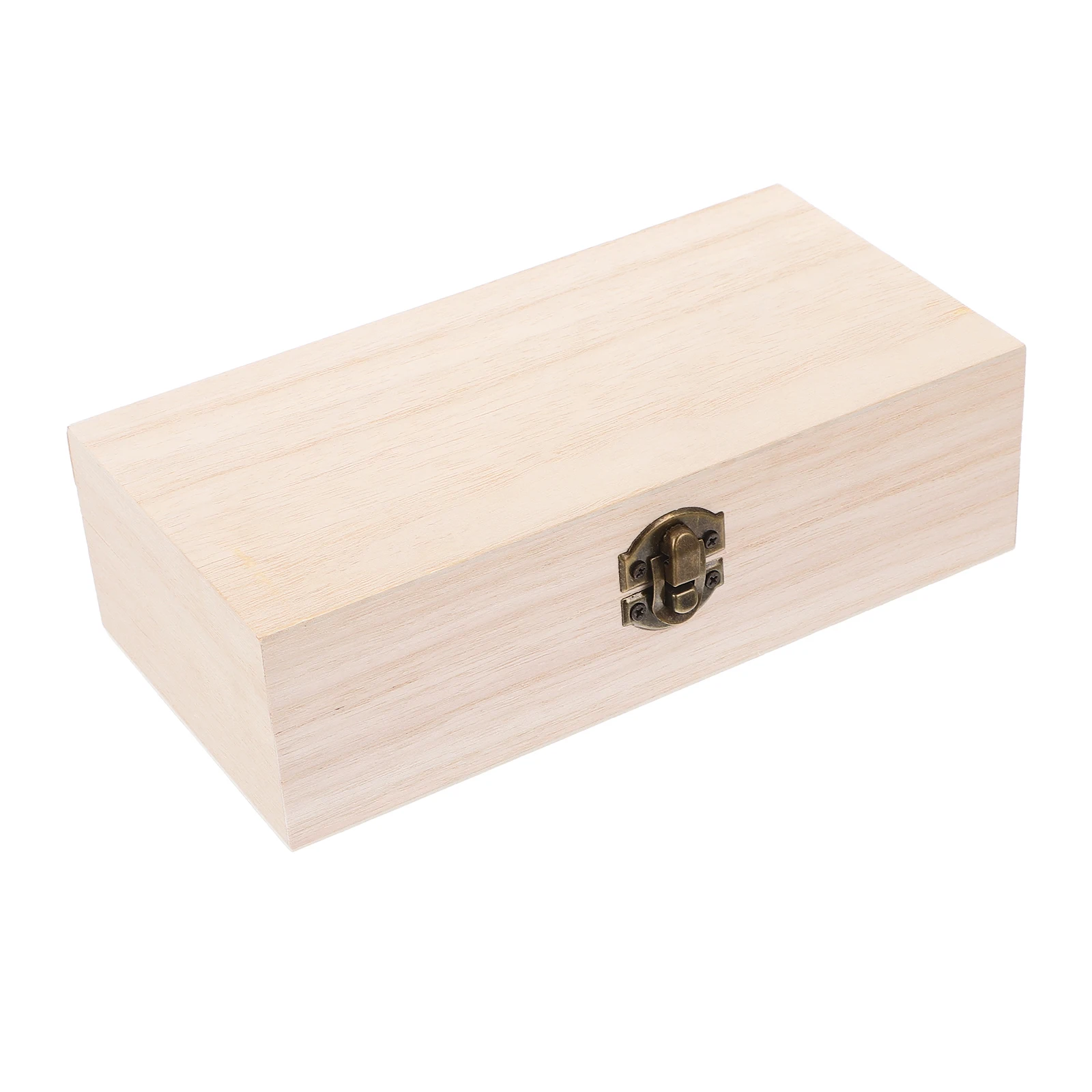 

Rectangular Jewelry Box Wooden Storage Home Decor Hinged Lid Vintage Design Keepsake Case Trinket Boxes