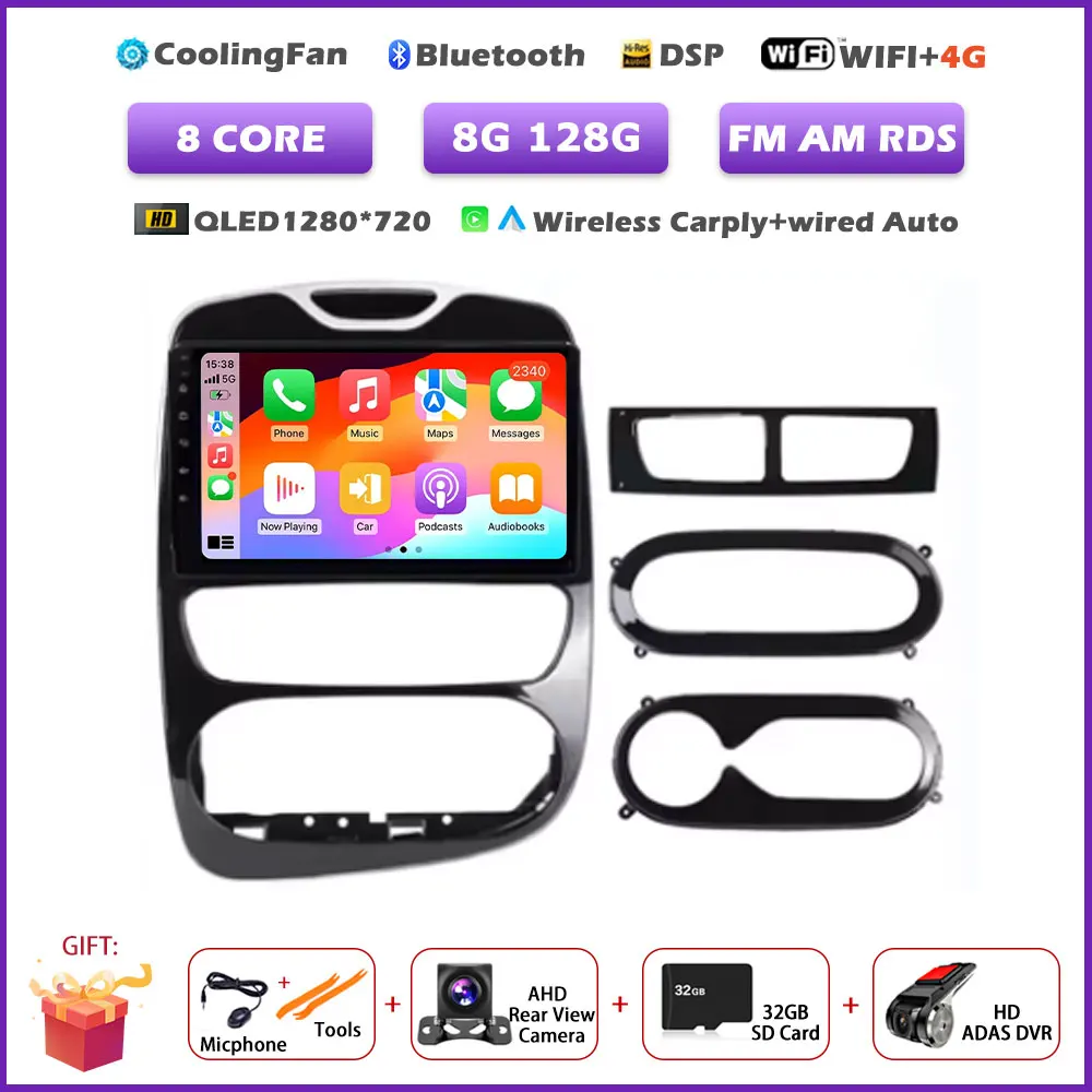 Voor Renault Clio 4 2012-2016 Carplay autoradio multimediaspeler Android 16 Auto WIFI GPS navigatie DSP stereo BT tools - afbeelding 1