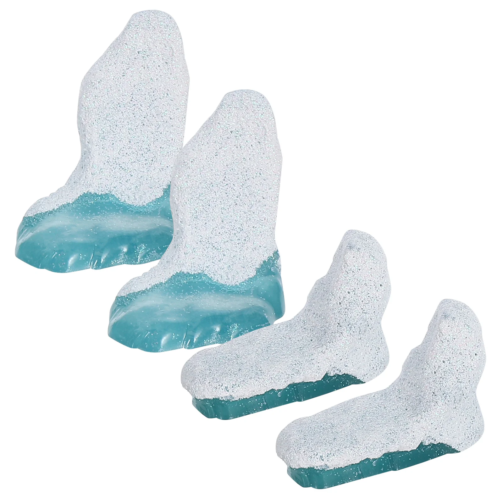 4 pezzi Mini Iceberg Resina Tema artico Ornamento Micro Paesaggio Decor Piccole statue polari per la casa Acquario Scrivania Giardino