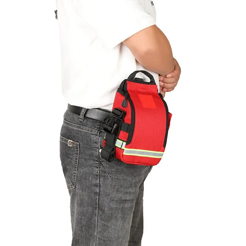 Imagem -03 - Kit de Primeiros Socorros Fanny Pack Armazenamento Médico Bolsa Vermelho da Cintura do Salvamento da Viagem Bolsa Vazia Compact Survival Medicine Pocket Container