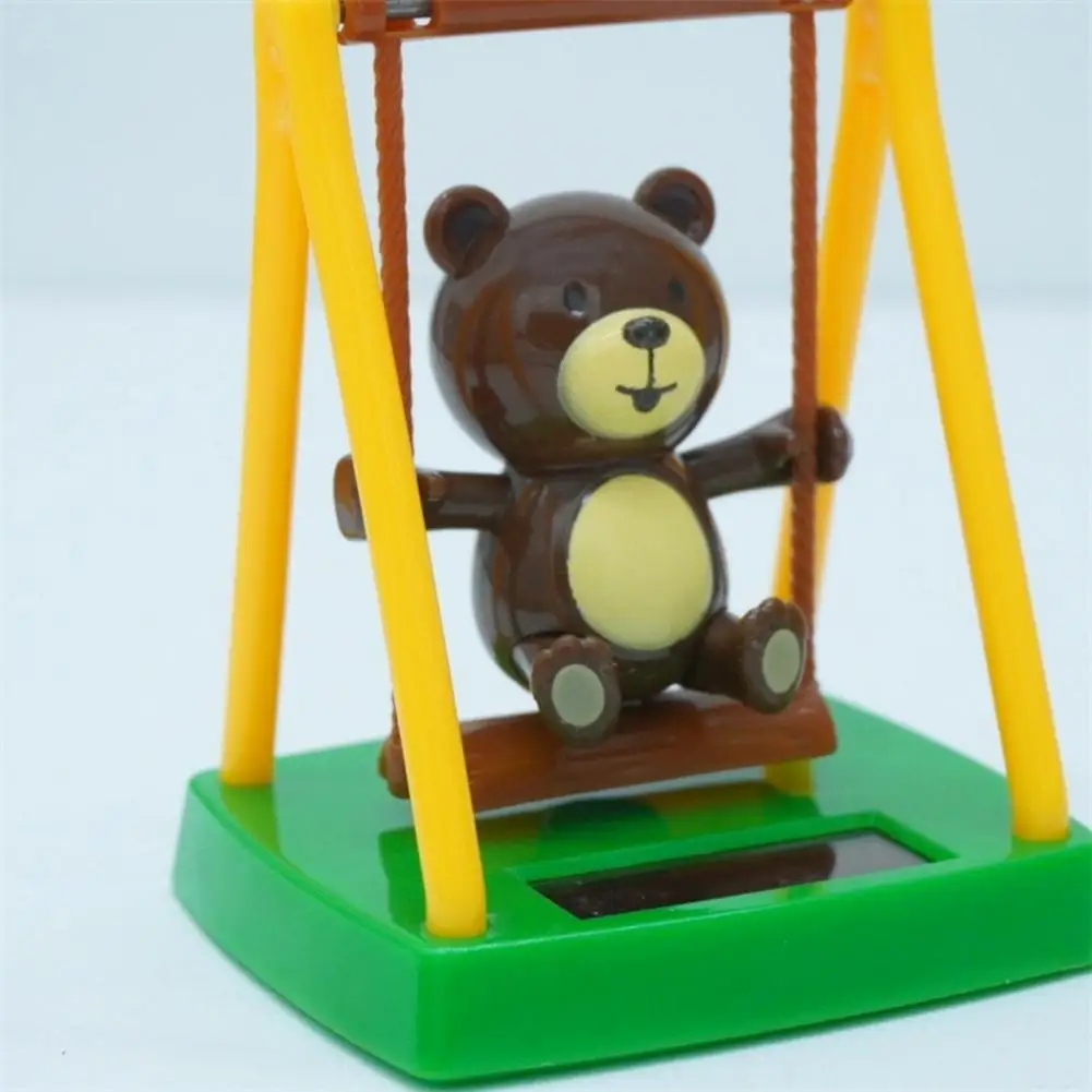 Swinging Car Decoration Car Swing Bear Ornament Solar Swinging Bear Car Decoration Nodding Bobblehead Dashboard for Vehicle