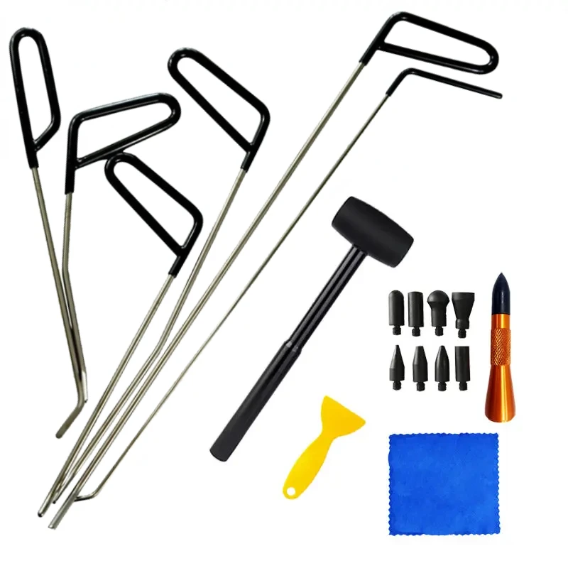 

Auto Automotive Ding Hail Puller Set Body Dent Removal Rods Hook Tool Push Rod Car Crowbar Paint Dent Repair Tools Kits