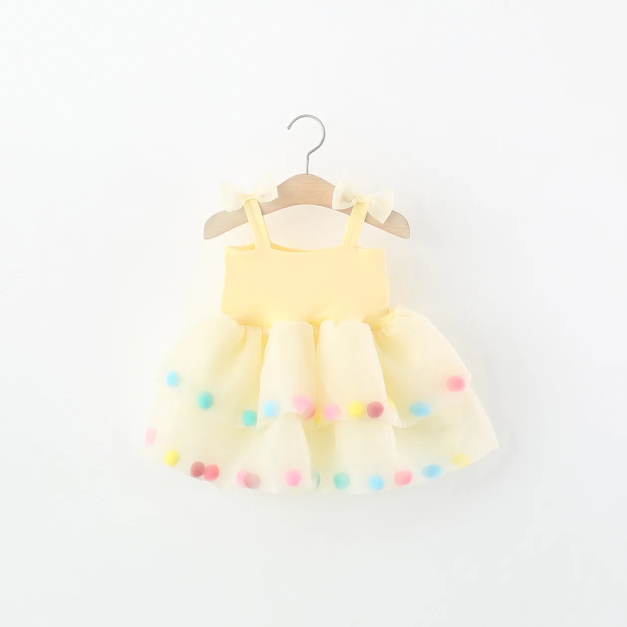Summer New Princess Style Baby Girl Birthday Dress Sweet Bow Sling Children'S Clothing (6 Months -3 Years Old)