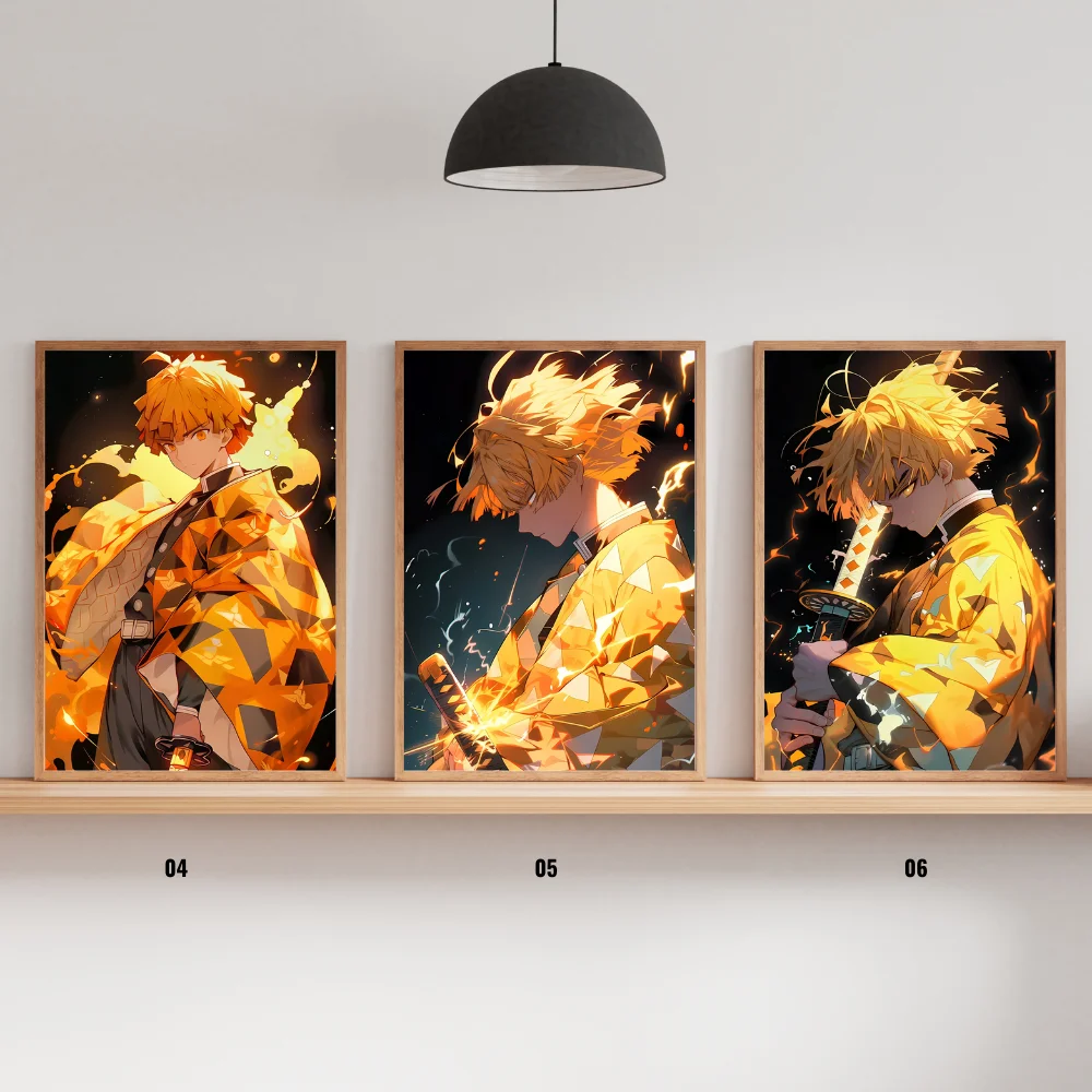 LED anime Demon killer light painting, cornice per foto in legno ricaricabile con spina USB, per ornamenti per la decorazione della sala giochi