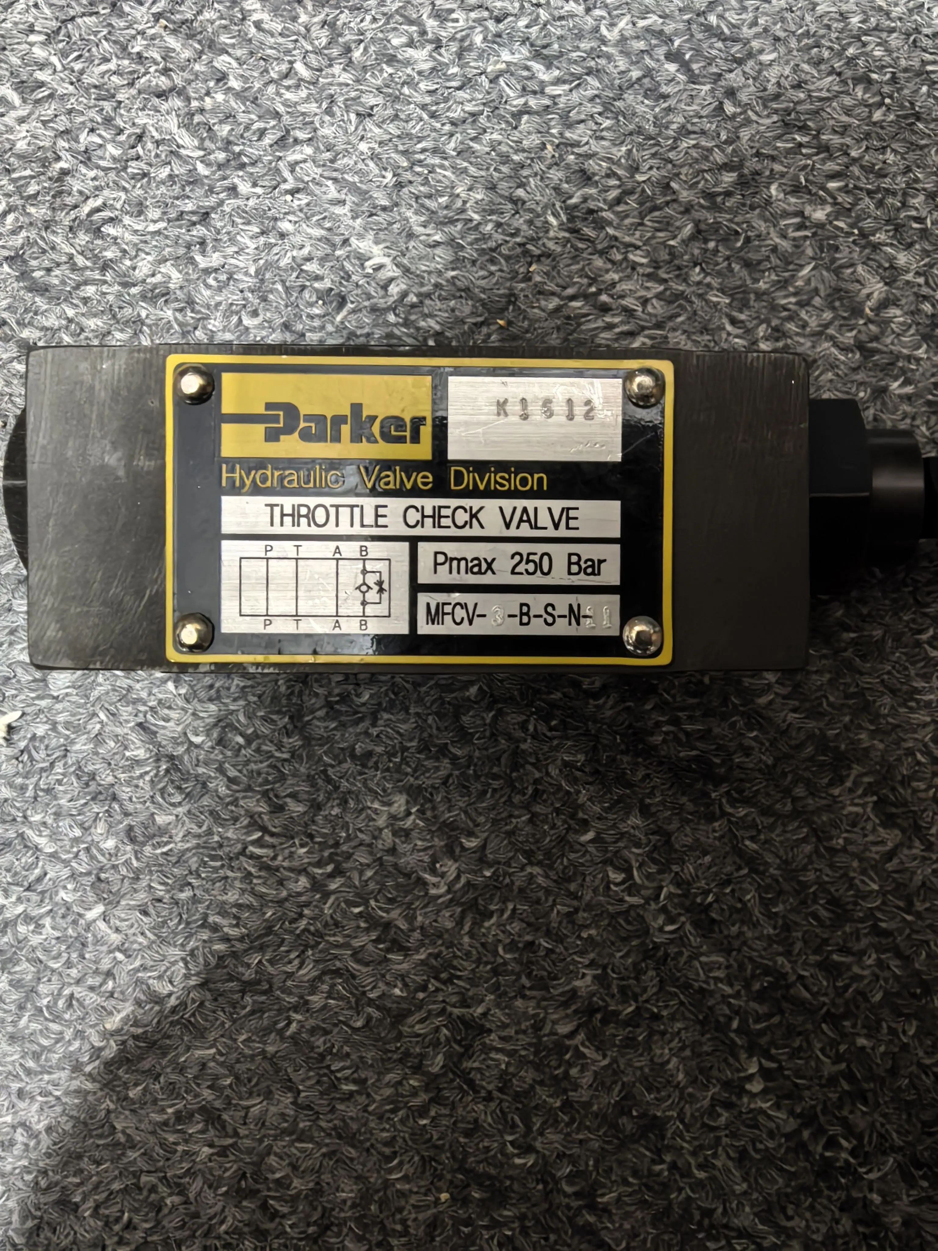 Parker Throttle Check Single Valve MFCV-3-B-V-S-N-11/K1612/Pmax250Bar