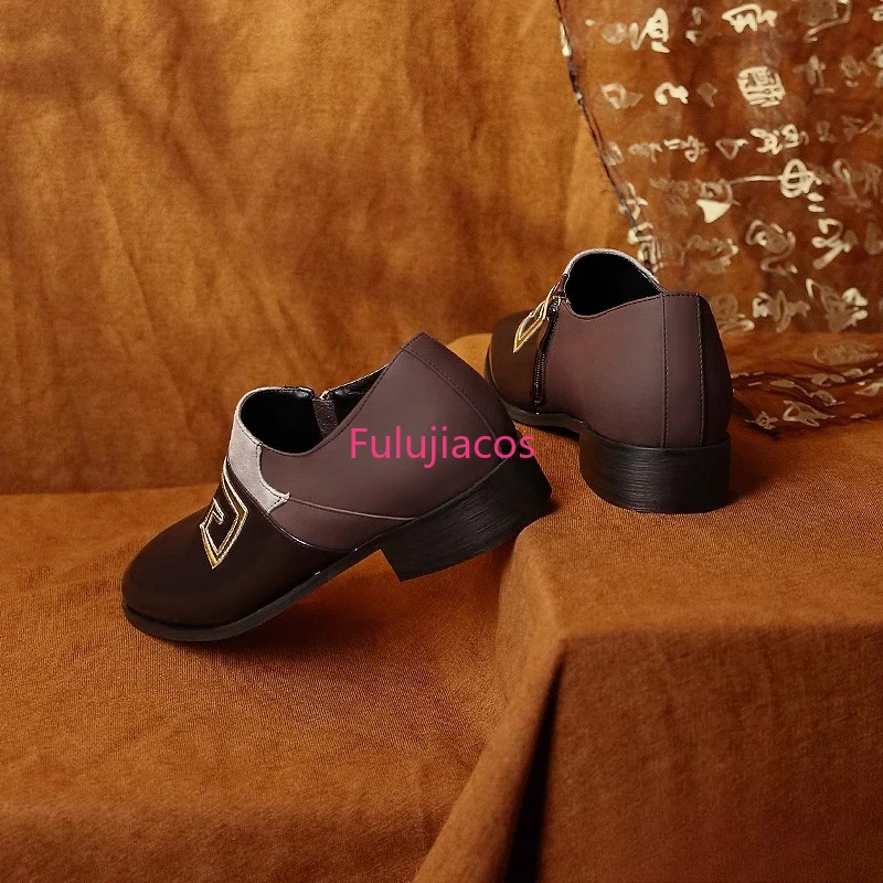 ฟูลูจาคอส เก็นชิน อิมแพ็ค จงลี่ โมรักซ์ จีโอ แด๊ดดี้คอสเพลย์บู๊ทส์การ์ตูนอะนิเมะฮาโลวีนปาร์ตี้เกมคอสเพลย์รองเท้าพร็อพ