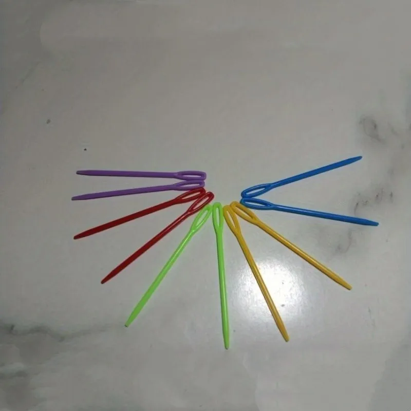 186 pcs 7cm Plastic Sewing Needles for Kids Sewing Learning, Lightweight Plastic, Large Eye Easy Threading