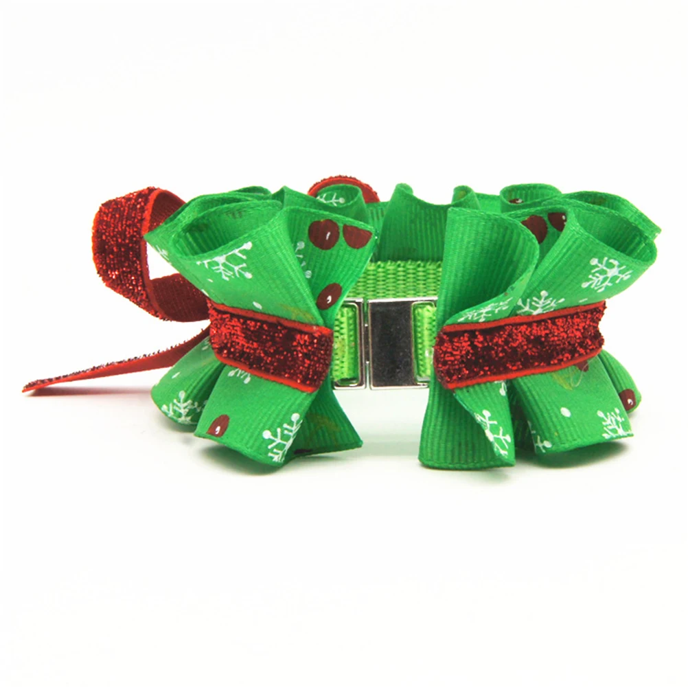 

2Pcs Adjustable Christmas Dog Collar Colorful Pet Neck Accessories Size M Festival Party Supplies for Outdoor Pet Sports