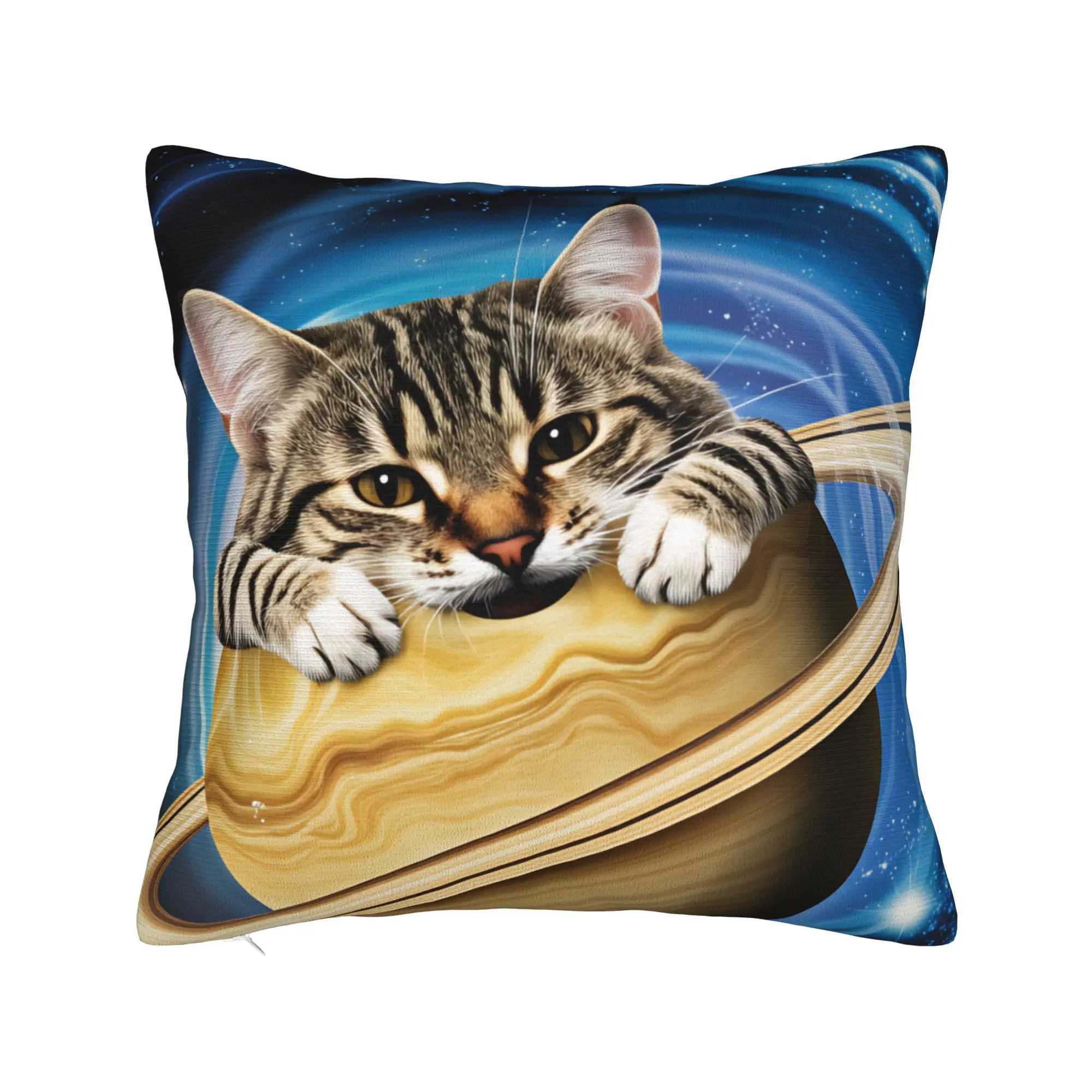 Funny Space Planet Kitten Pillow Case  Soft Pillow Cover Cute Funny Cushion Cover For Wedding Party Home Decor