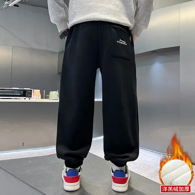 NewBoy الخريف والشتاء سميكة عالية الجودة نمط جديد السراويل وسيم مع بطانة رقيق 2025.4-15 سنة #2