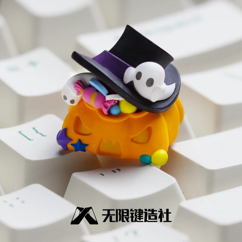 Halloween Pumpkin Series Themed Keycap Single Cute Resin Mechanical Keyboard Accessorie Keycap Customization ESC Gift