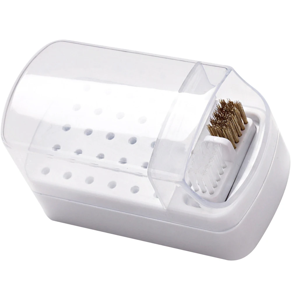 

30 Slots Nail Drill Bits Storage Box Cleaning Brush Grinding Heads Organizer Manicure Tool Display Case Salon Goods Plastic