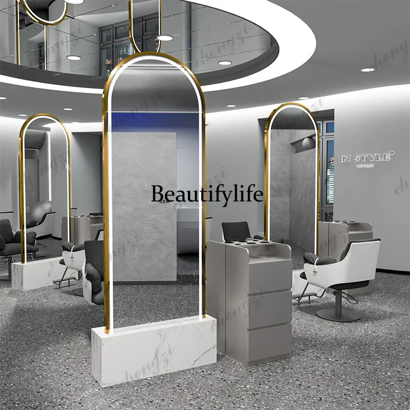 DD182The mirror table of the hair salon is dedicated to the hair salon,the floor-to-ceiling hair cutting
