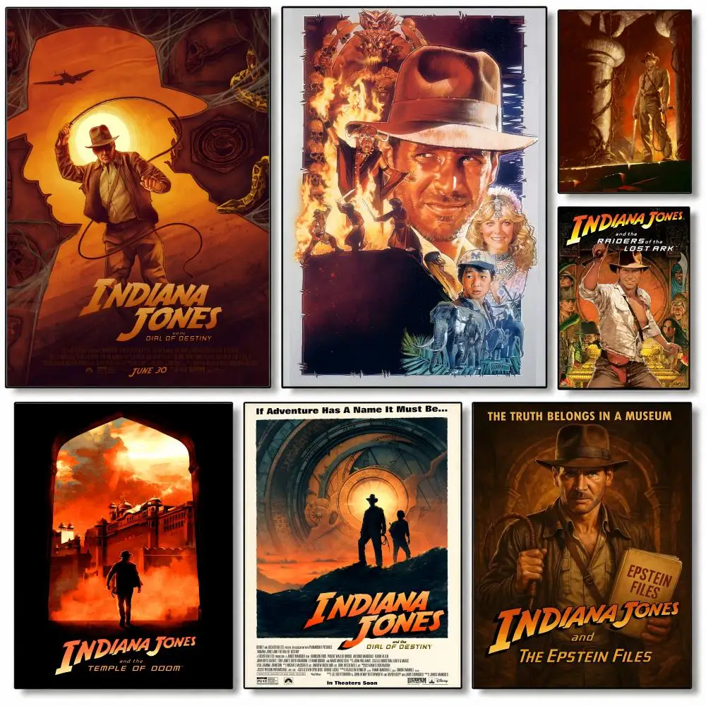 Indiana Jones Classic Movie Series Canvas Art Print Poster High Quality Wall Art for Home Bedroom Living Hallway Perfect Gift