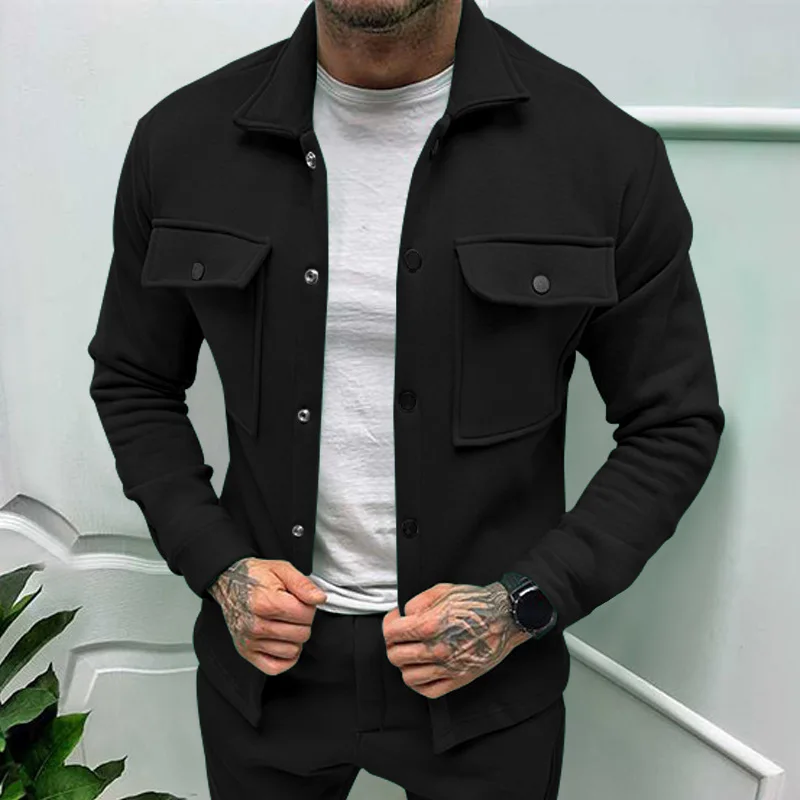 Spring and autumn casual men with velvet lapel top European size single-breasted solid color slim-fit jacket