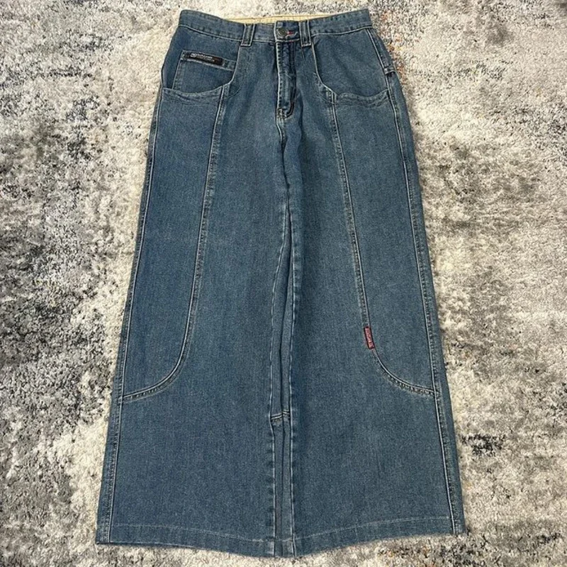 

AMad ZRare Vintage Y2K ECKO Plex DJ gigantic pocket wide leg baggy jeans street casual high quality pants for men and 2025 wrl22