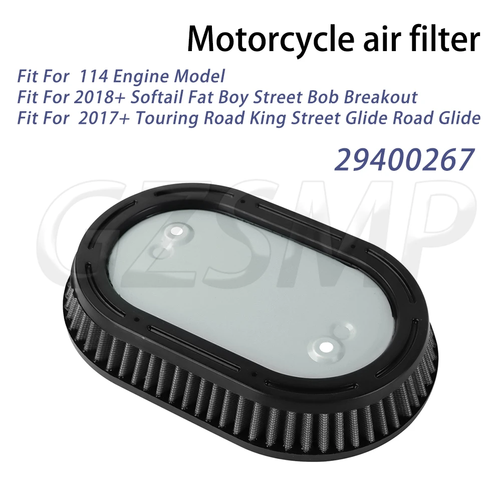 

High-Flow Motorcycle Air Filter Fit for Electra Glide Breakout Fat Bob Road Glide Heritage Classic Road King 2017 Up