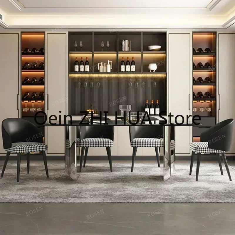 Glass Stone island Tables Kitchen Nordic Luxury Living Room Dining Tables Party Design Tavolo Pranzo Home Furniture SR50DT