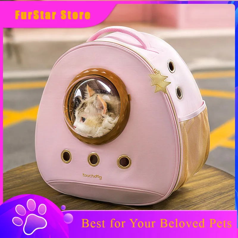 FurStarCute Pink Cat Carrier Backpack Transporte Gato Kitten Accessories Small Dog Carriers Pomeranian Chihuahua Puppy Accessori