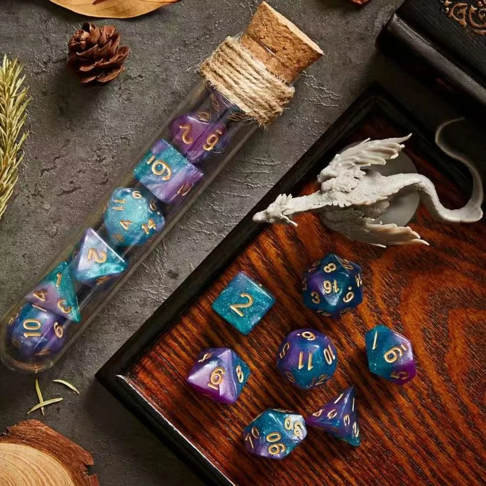 

Transparent Polyhedral D&D COC Dice Set 7Pcs/Set DnD RPG Fantasy Potion Flask | Dungeons and Dragons Dice Set for Table Games