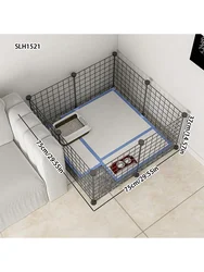 Teddy pet dog fence home indoor free assembly anti-escape fence Pomeranian dog cage black fence with door