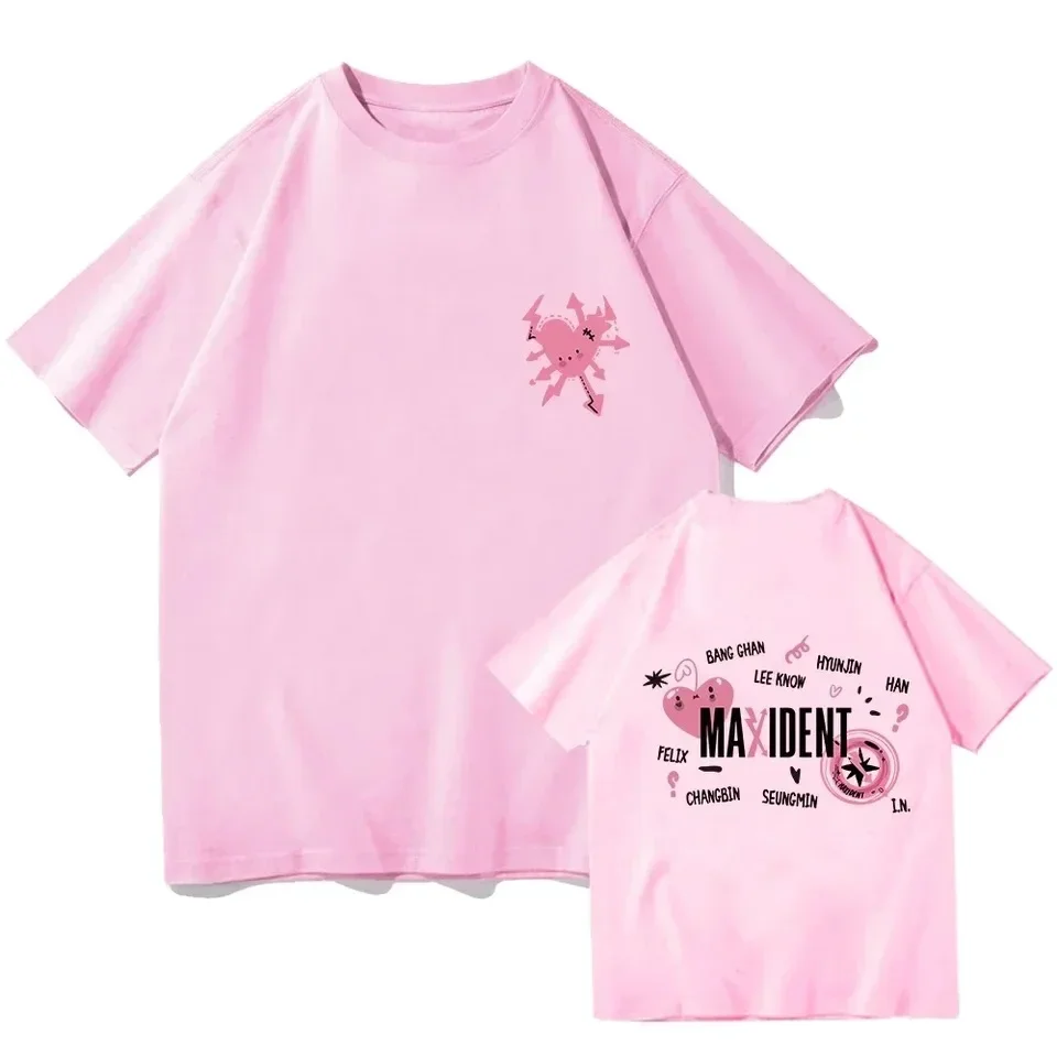 Hot Stray Kids Maxident T-Shirt Women Women Summer Casual Kpop Short Sleeve T-Shirt Harajuku Shirts for Women Kawaii Clothes