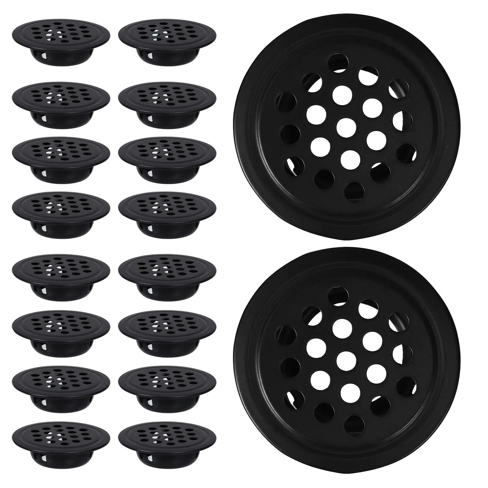 Stainless Steel Round Vent Covers 20 Pack for Cabinets Shoe Closets Airflow Ventilation Moisture Control