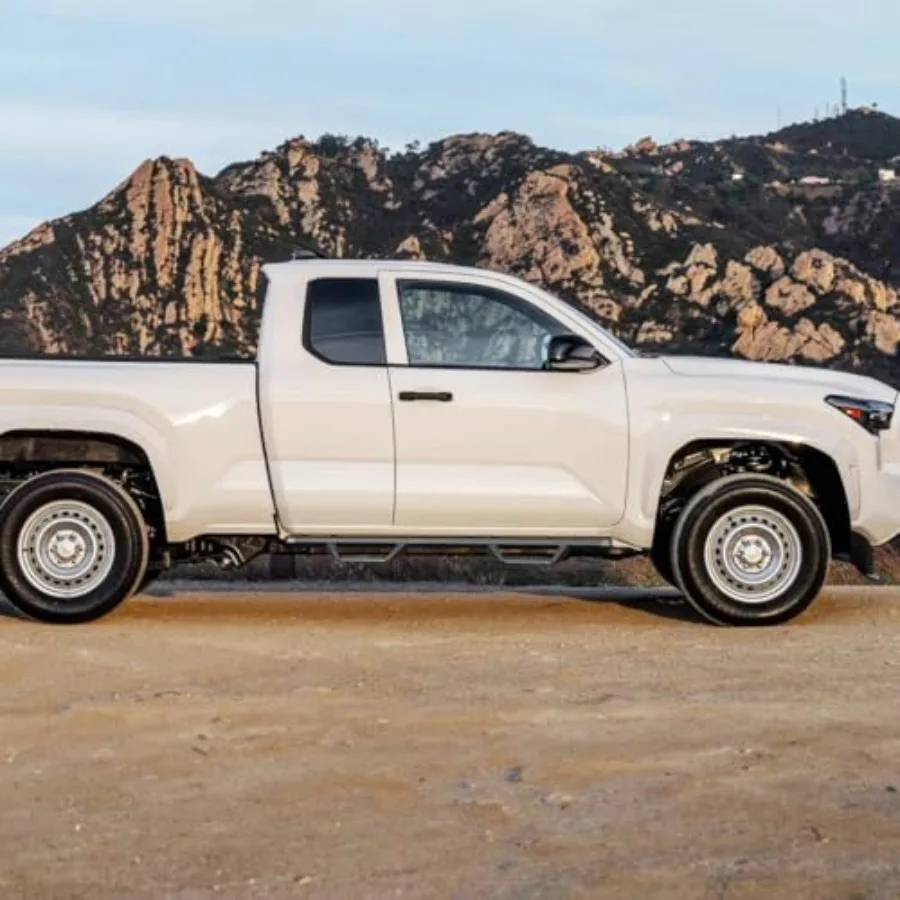 لوحات جري منسدلة متوافقة مع 2024-2026 Toyota Tacoma Xtra Cab Access Cab ثنائي المرحلة محكم مسحوق أسود مطلي Ta #2