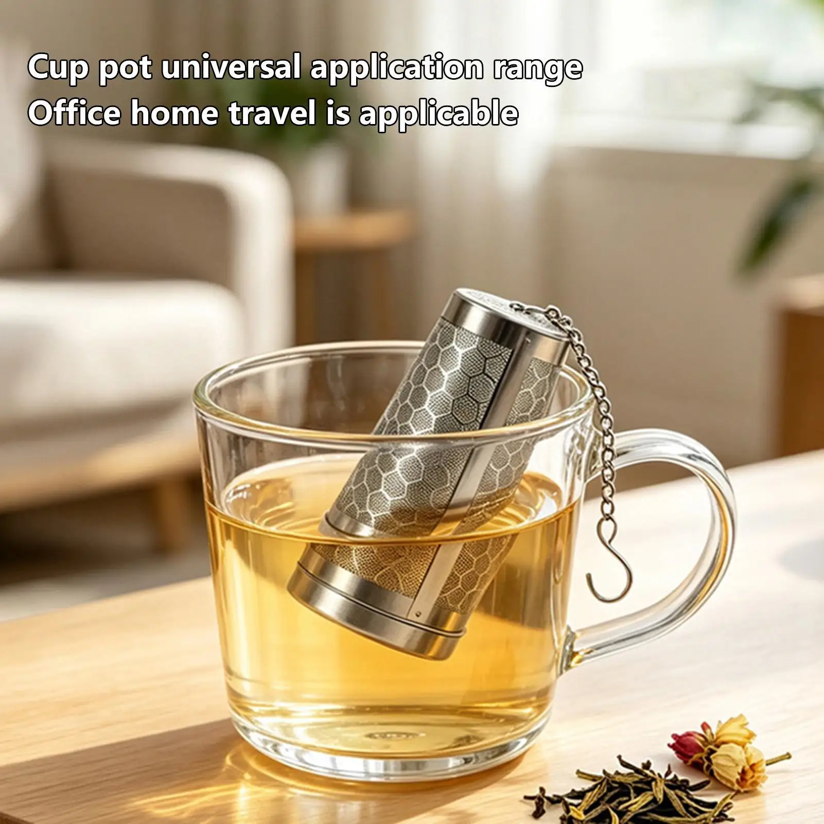 Stainless Steel Tea Infuser With Pendant High Density Mesh Holder Infuser Basket Tea Strainer For Kitchen Cooking Baking Food