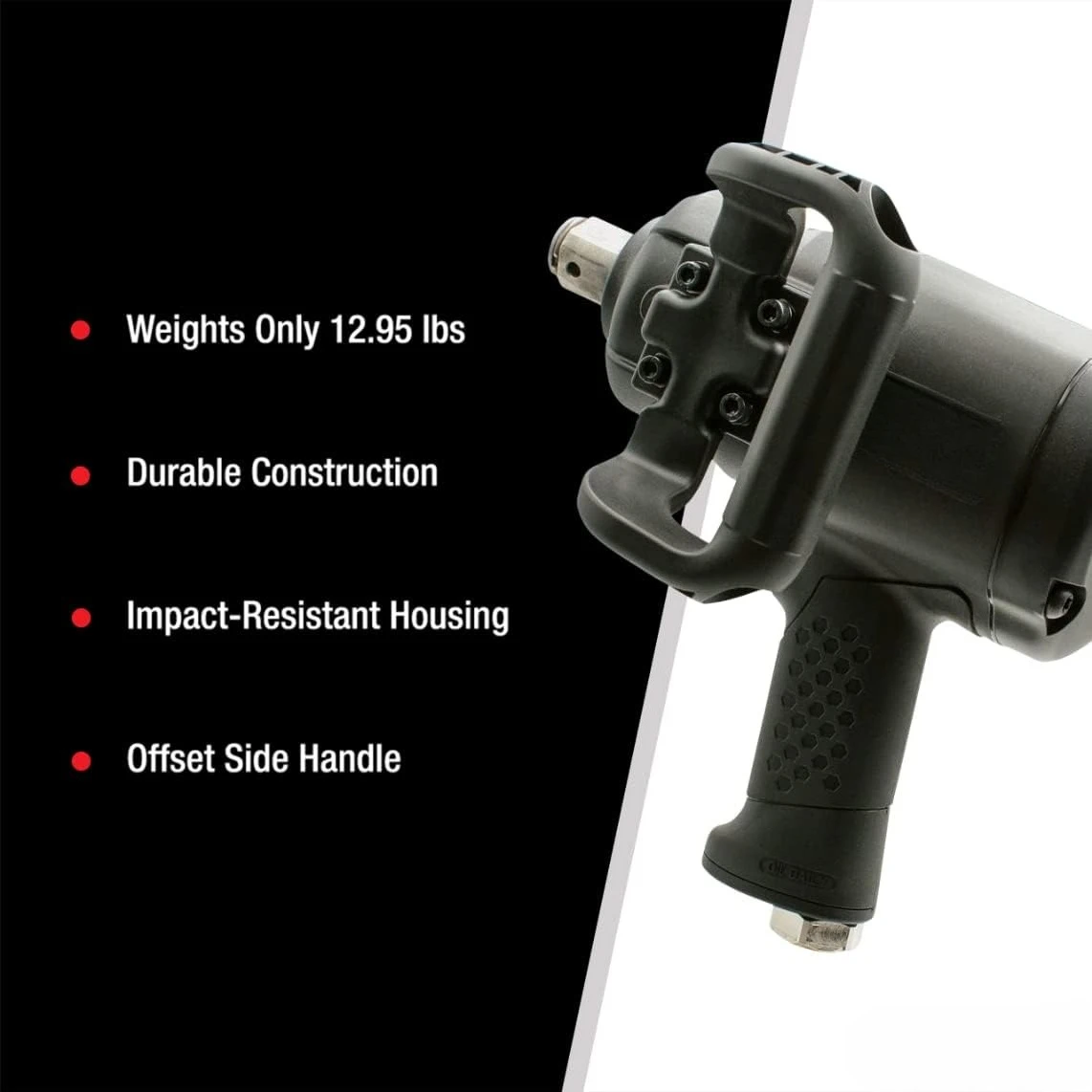 أدوات تعمل بالهواء المضغوط 1870-P 1 بوصة مفتاح ربط بمقبض مسدس مركب فائق التحمل 2,100 قدم-رطل