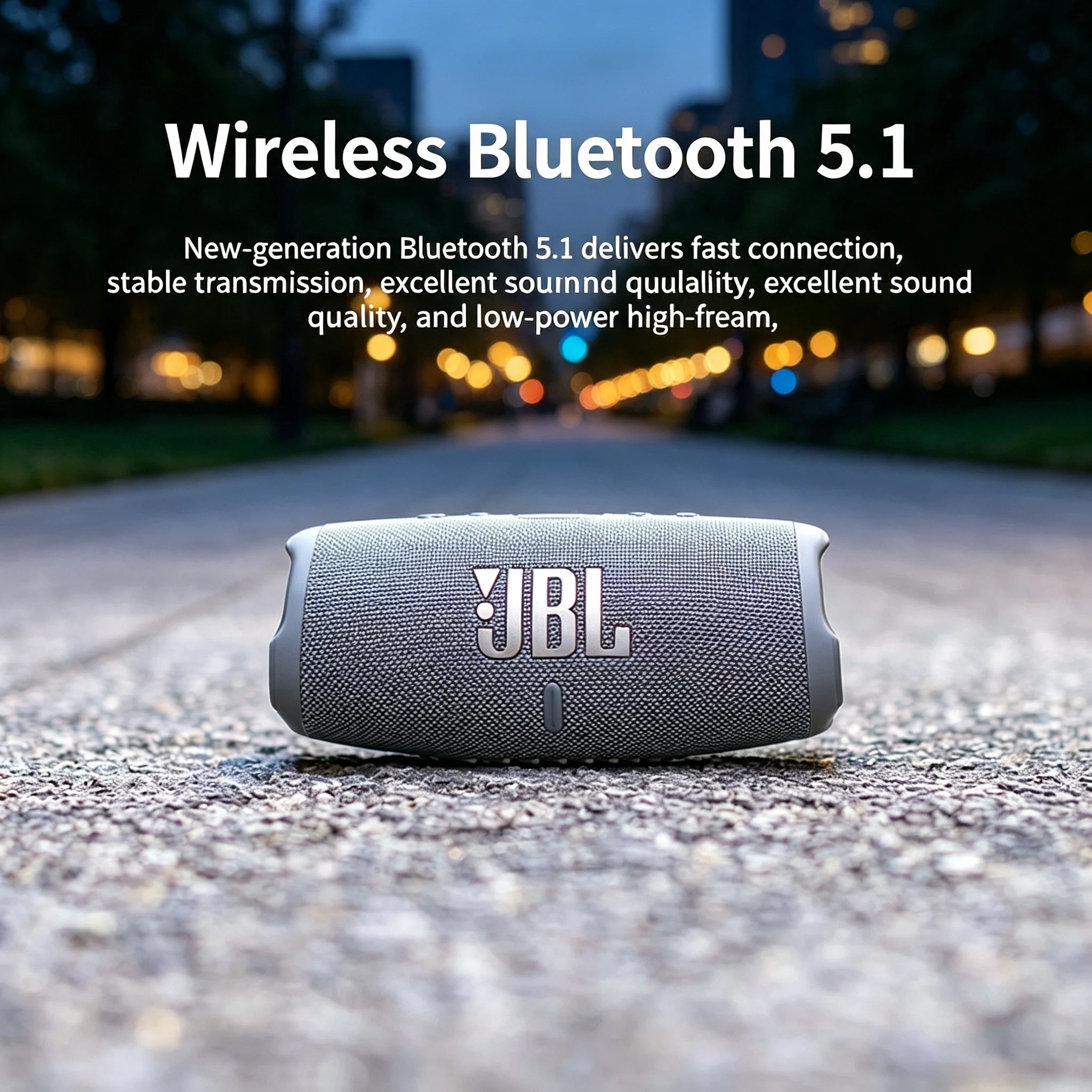 JBL CHARGE5 Bluetooth Speaker with Powerful Stereo Bass, IP67 Protection, Extended Playtime for Travel & Backyard Parties