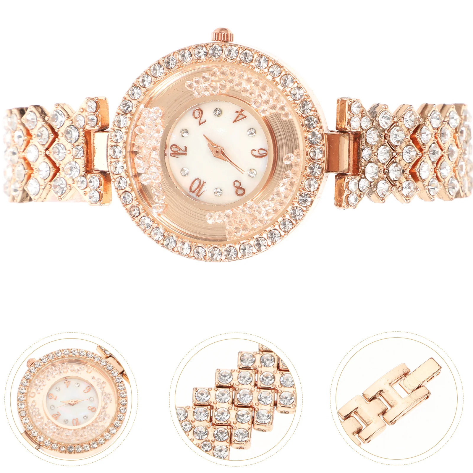 

Sparkling Rhinestone Elegant Women Wrist Watch Stylish Female Quartz Timepiece Decorative Luxury Fashion Accessory Delicate