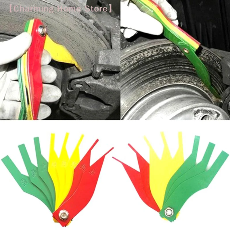 

【M】New 8 In 1 Brake Pad Measuring Tool Gauge Feeler Tester Scale Lining Thickness Wear Meter Thickness Gauge Handy Measuring