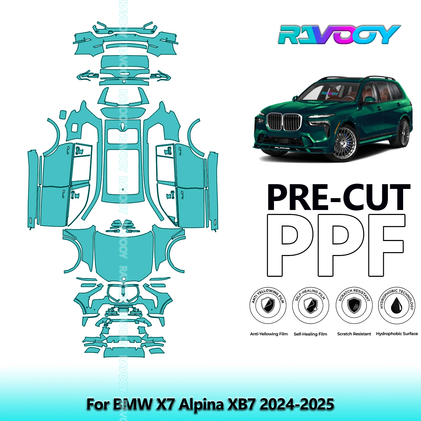 

Car Precut PPF Paint Protection Film Full Vehicle For BMW X7 Alpina XB7 2024-2025