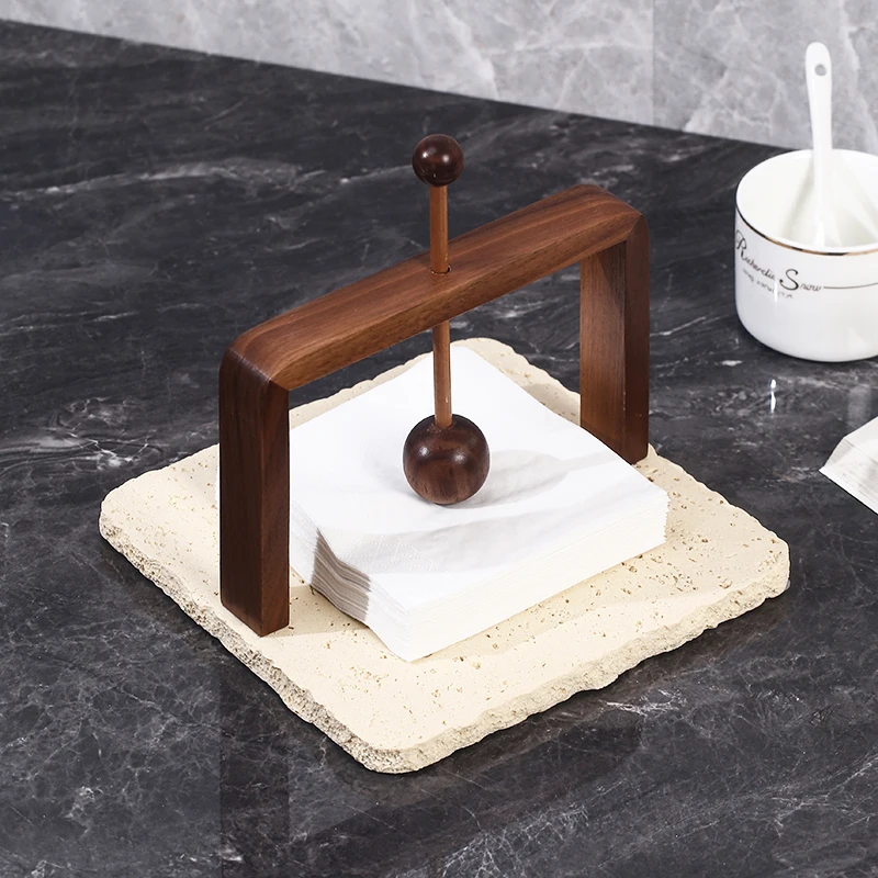 

Huangdongshi Walnut Tissue Holder, Napkin Holder, Kitchen Upright Square Tissue Holder, Restaurant Desktop Tissue Storage Box