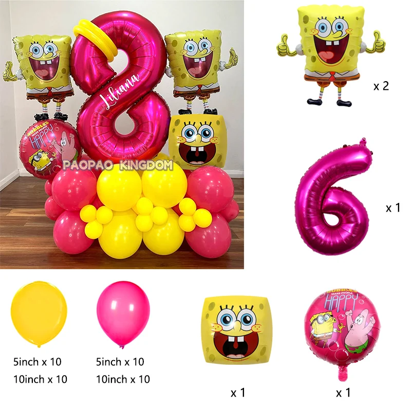 Niedliche SpongeBob Schwammkopf Aluminiumfolien-Ballons für Kindergeburtstage, Babypartys, Eventdekoration und Partyzubehör – Detail 15