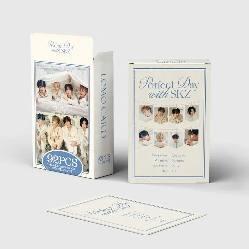 92pcs Kpop Idol Boy Group Album Perfect Day with SK Magic School Laser Lomo Card Star Photocards Postcards Series Sticker Card