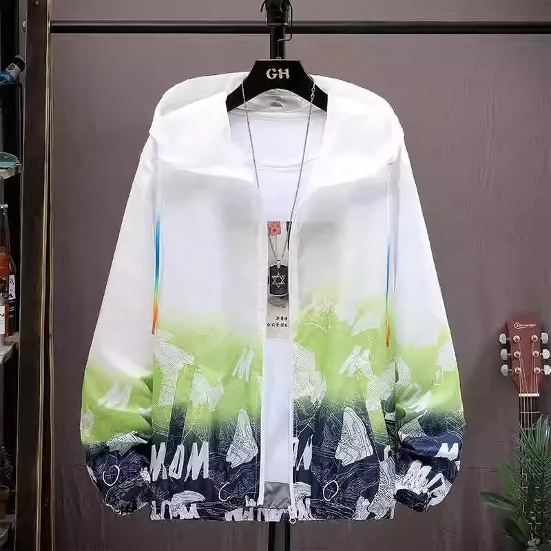 

Lightweight Ice Silk Fiing Jaet Men's Summer Breathable Skin irt Outdoor Casual Long Sve Hooded Polyester Jaet