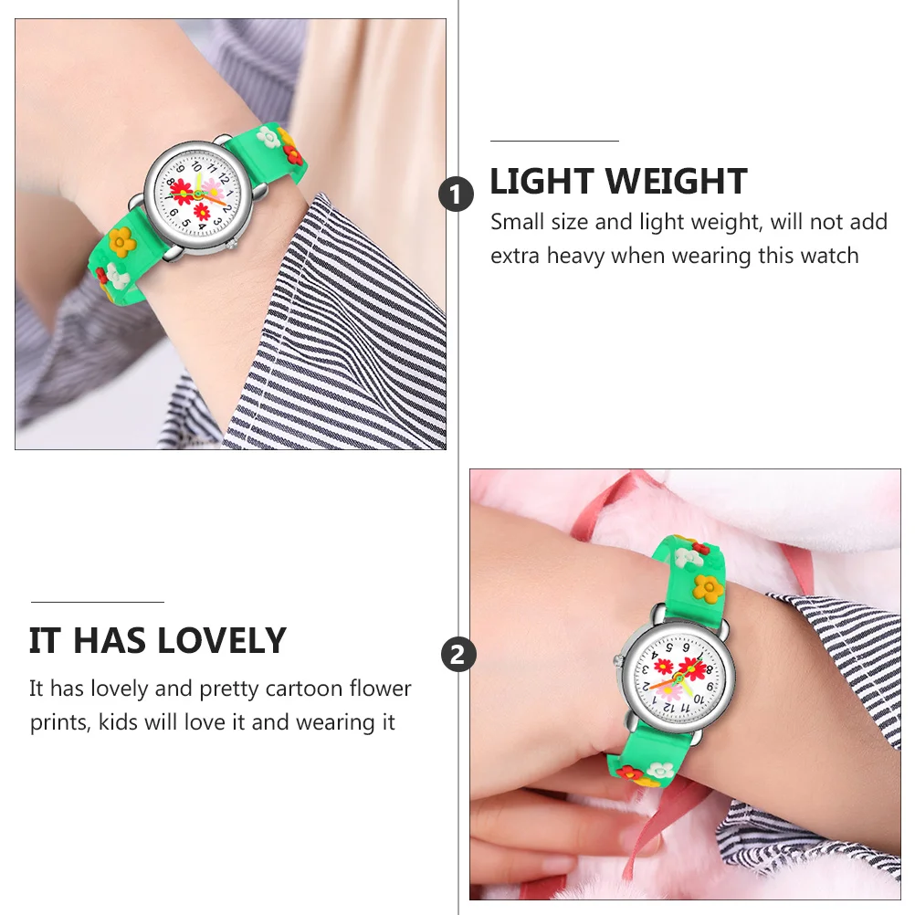 

1Pcs Flower Pattern Watch Adorable Cartoon Design Wristwatch Premium Material Lightweight Small Size Perfect for
