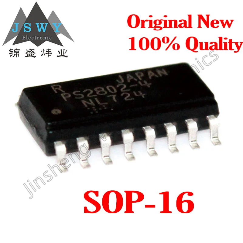 (10/50 pcs) PS2802-4 SOP-16 4-channel Darlington Output Optocoupler Chip Original and Active New in Stock Fast Shipping!